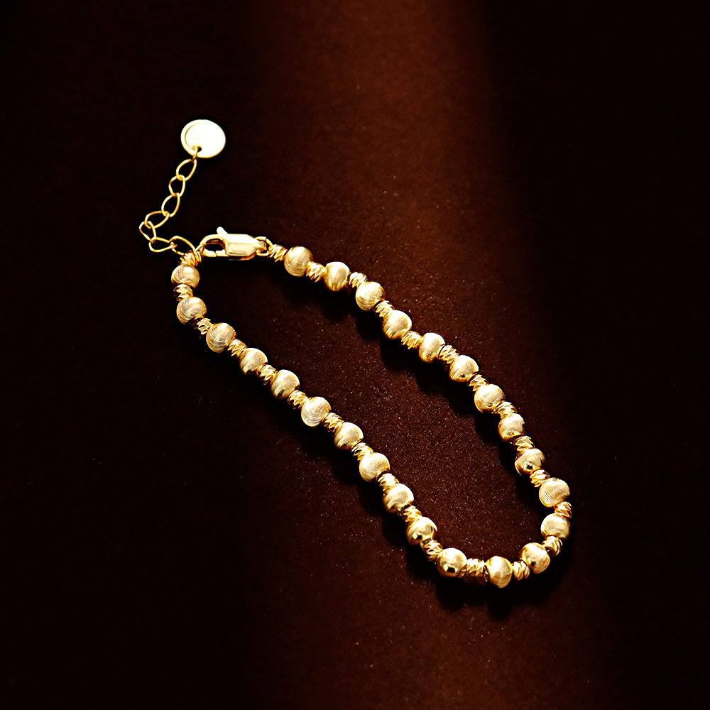 Hyacinth gold brazalete con cuentas cepilladas para mujeres de alto nivel de lujo ligero nichos de lujo exquisita cadena de mano 2025 nuevo gran look para la mano Specification image