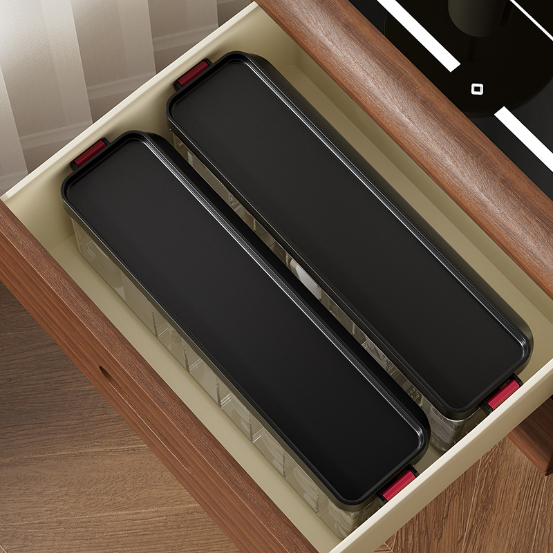 Data cable storage box, desktop charger, mobile phone power cord organizing wonder, acrylic dust-proof cable organizer with cover Specification image