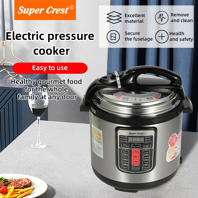 Cross-border new product: European standard household 6L smart rice cooker with reservation function, multi-functional electric pressure cooker for cooking rice and making soup