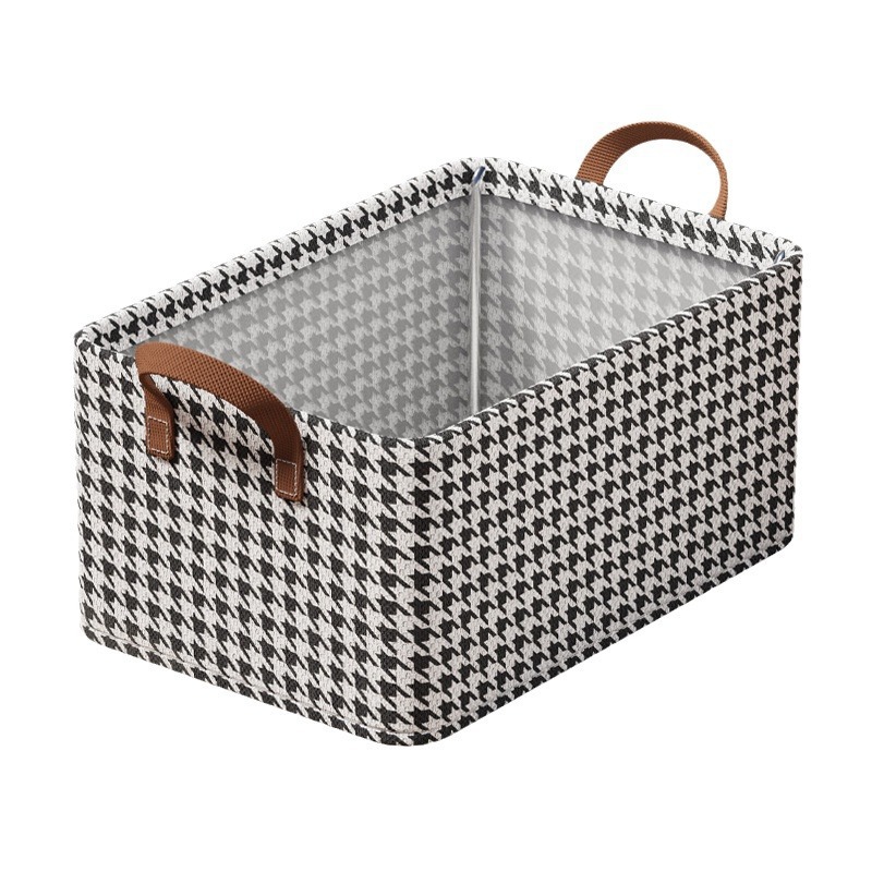 Thousand-bird grid fabric storage box, steel frame clothing and pants storage basket, drawer-type multi-functional storage box, dormitory clothes Item Picture