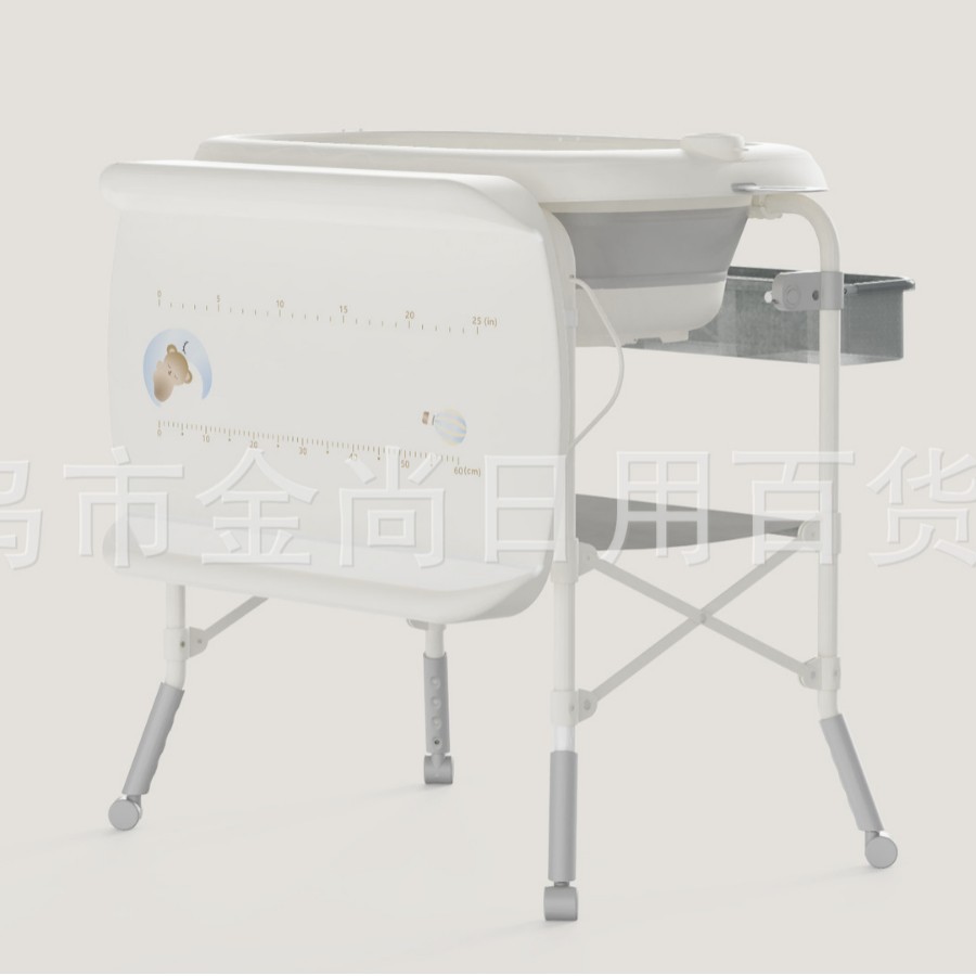 New temperature-sensing baby multi-functional folding bath tray with rack, changing table, baby diaper changing, touch and folding details Picture