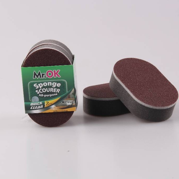 Mr.OK factory direct supply sponge scouring pads, double-sided cleaning sponges, kitchen cleaning sponges, dishwashing sponges, pot scrubbing sponges details Picture