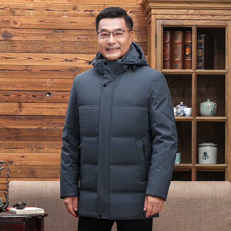 Men's short, thickened and large-sized down jackets for middle-aged and elderly people. Thickened and warm down jackets for elderly fathers Specification image