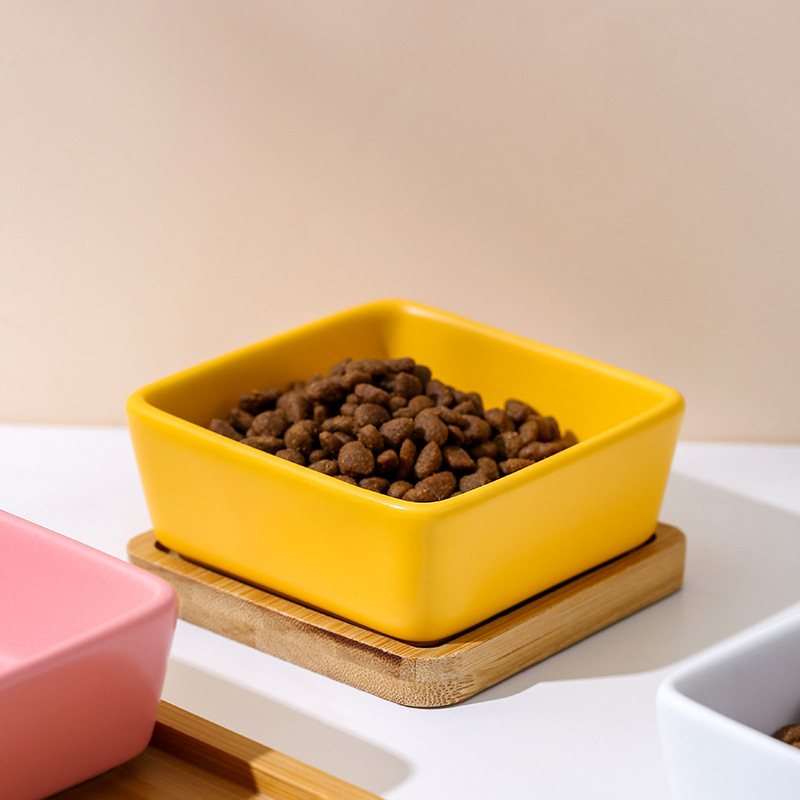 Pet colorful food bowls, pet supplies, feeding bowls, pet bowls, pet automatic feeders, pet food bowls, durable and practical, in multiple colors details Picture