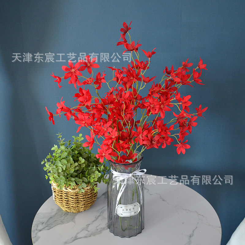 仿真花DIY发饰配件/假花/5朵塑膠花/仿真花/假花批发细节图