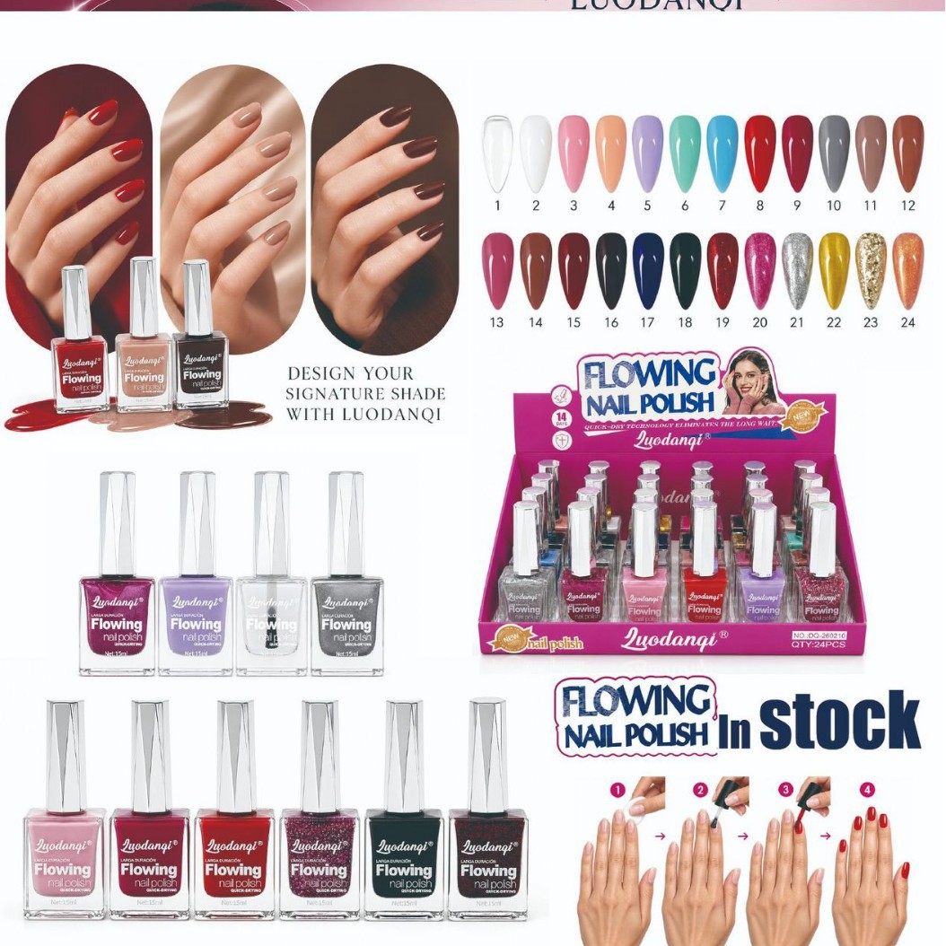 Nueva llegada esmalte de uñas 24 colores venta caliente cross border uñas sin hornear luz esmalte de uñas grasa venta directa de fábrica details Picture