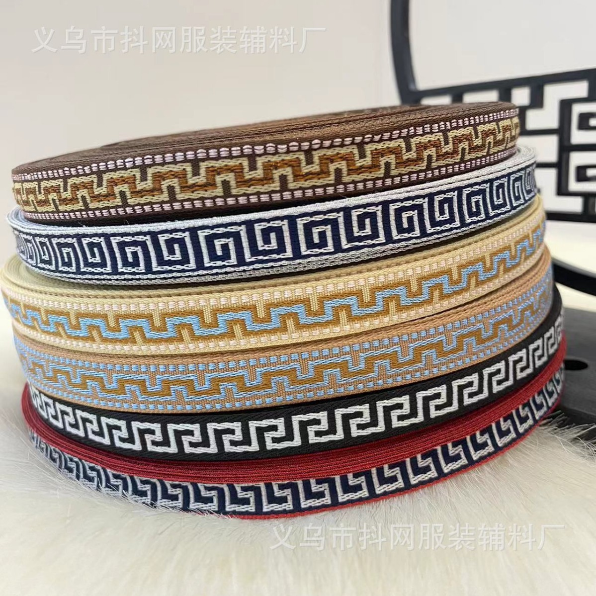 1.0-1.3cm "Great Wall" handmade DIY bow jacquard embroidery webbing in large stock details Picture