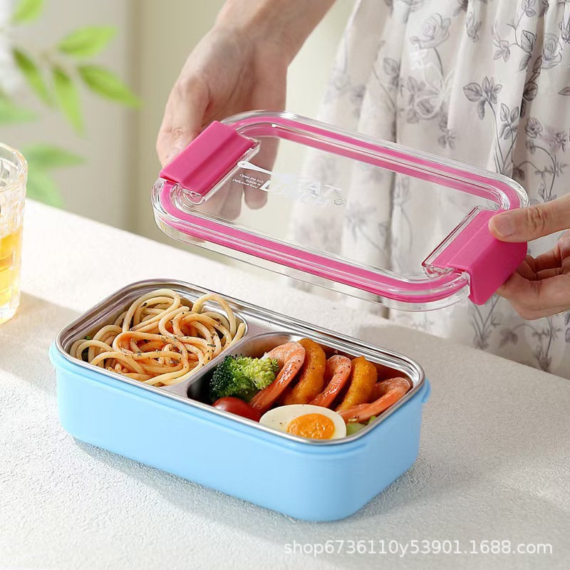 不锈钢饭盒上班族学生分格午餐便当盒保温专用便当餐盒加热微波炉细节图