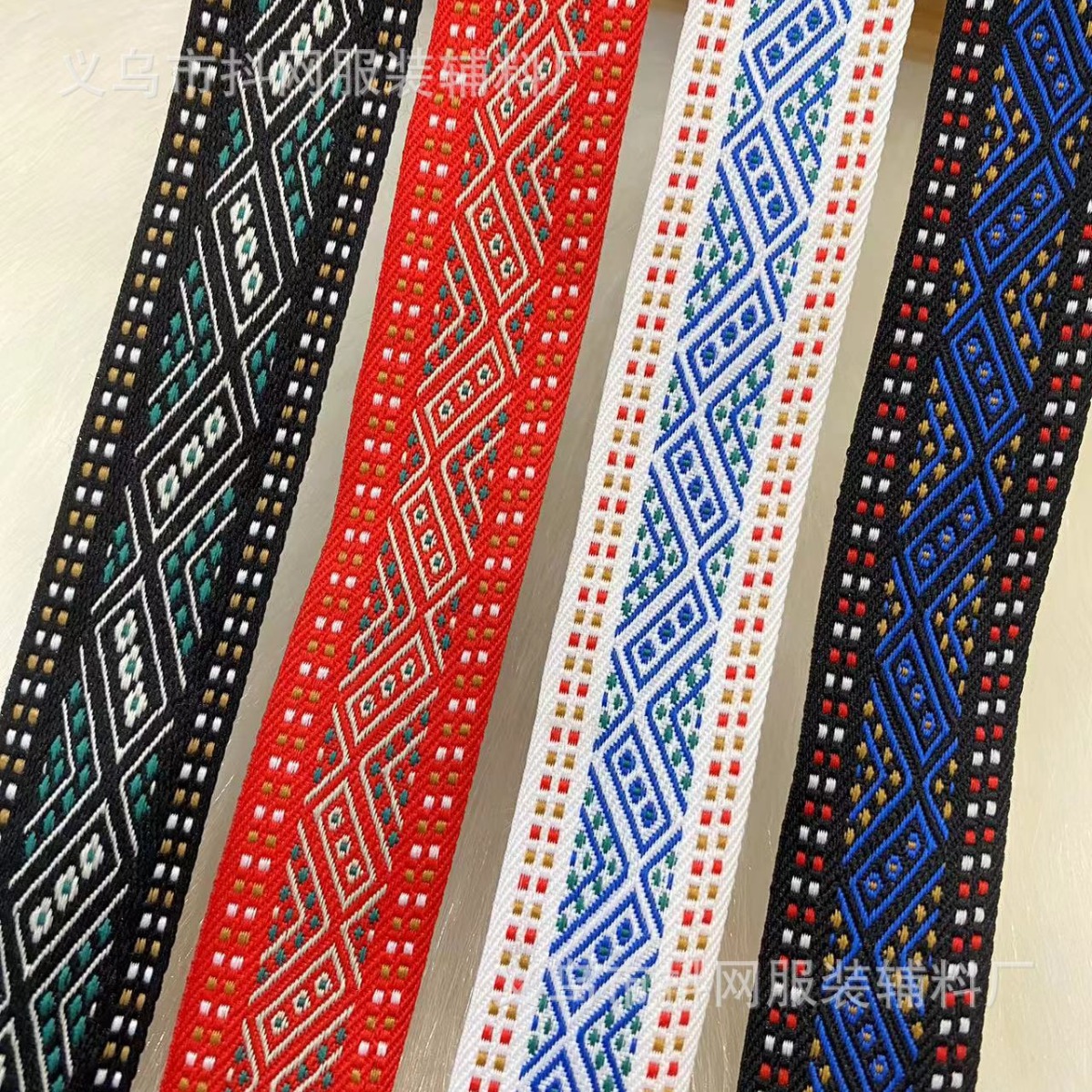 2.5-3.0 cm ethnic-style jacquard ribbons, ethnic woven ribbons, minority costumes and accessories for performance costumes details Picture
