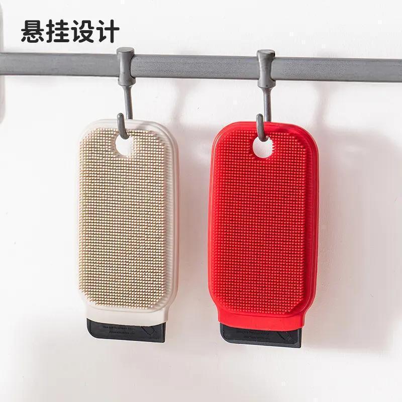 Multi-Functional Fruit And Vegetable Household Cleaning Brush, Kitchen Plate Cleaning Brush, Integrated Design For Washing And Scraping, Silicone Brush, Durable Sink Application Scenario