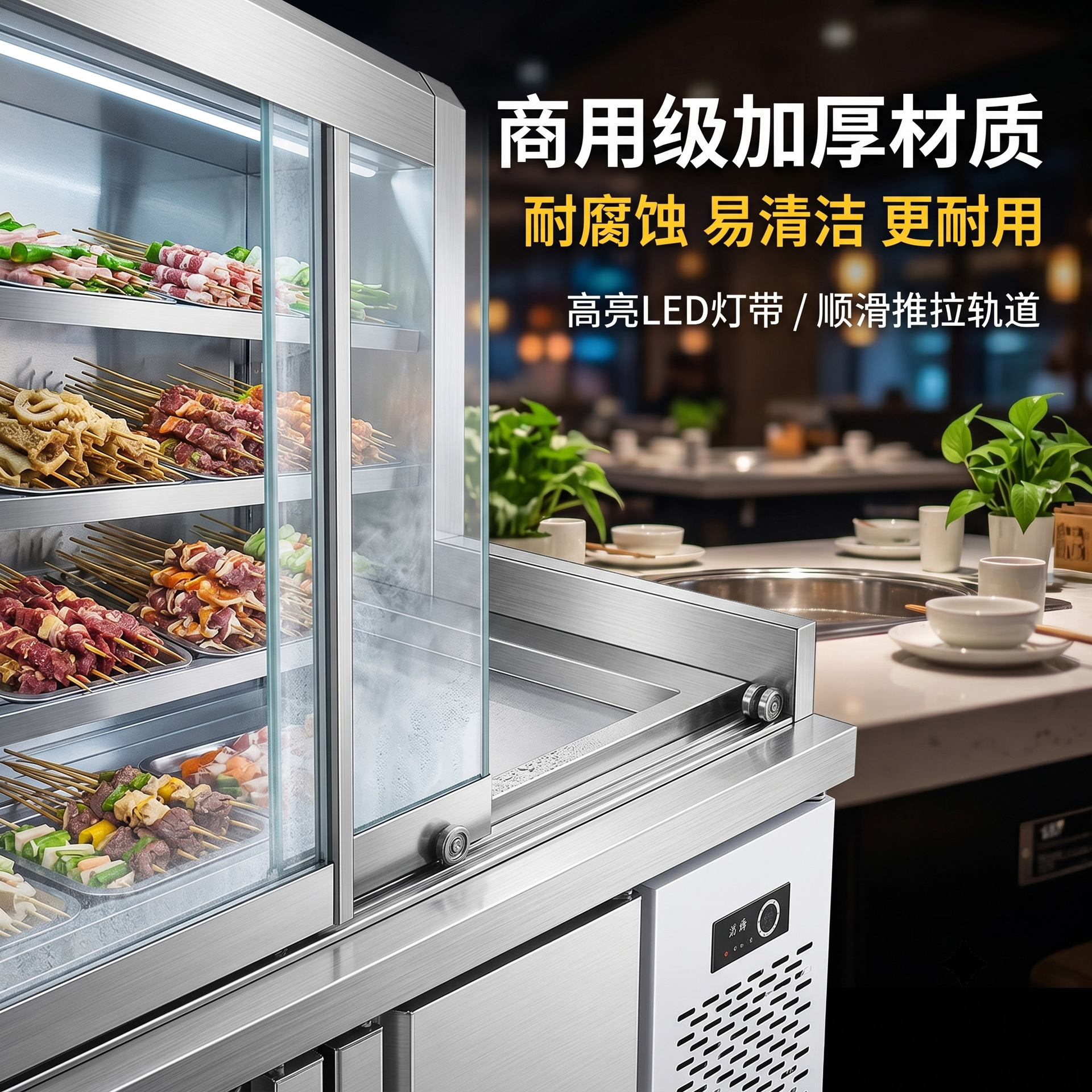 商用串串柜麻辣烫点菜柜餐饮用冷藏展示柜保鲜柜立式冷柜厂家直销 details Picture