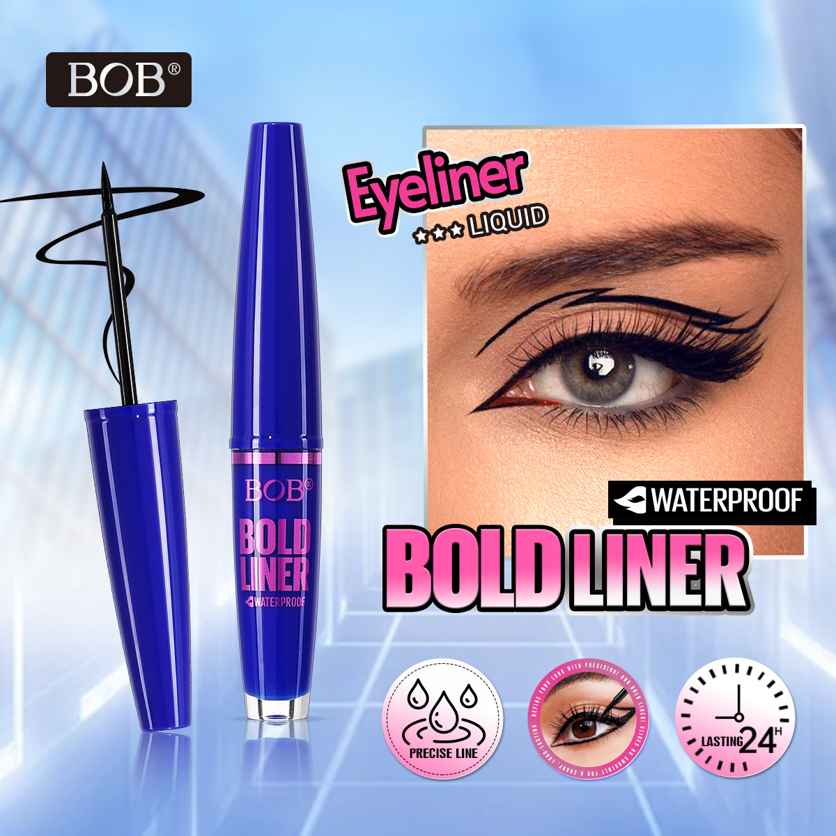 Cross-border bob Thickening and curling mascara is waterproof, long-lasting and does not smudge eyelashes, shaping and enlarging the eyes. It is a best-selling beauty product