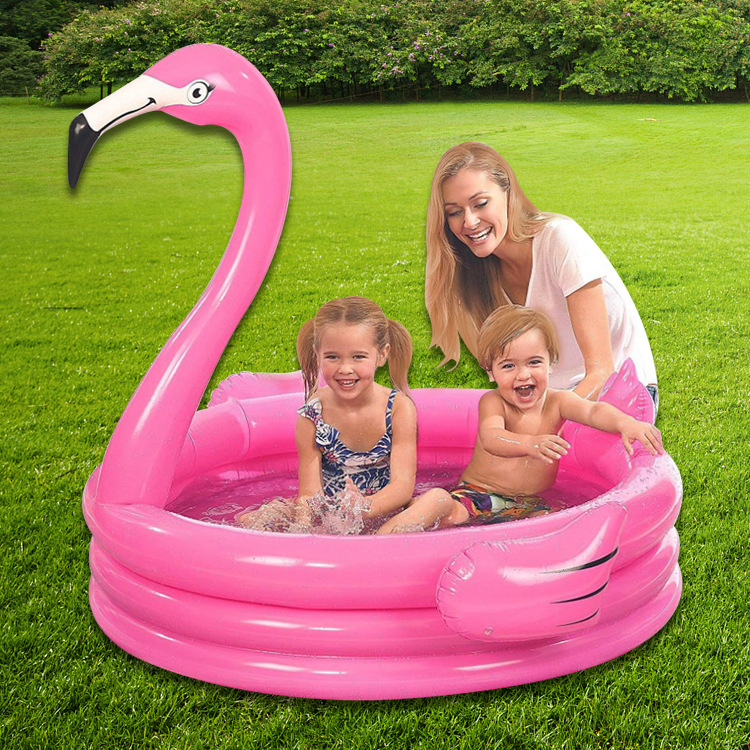 Circular three-ring flamingo pool, pool swimming pool, children's home water play pool, ball pool, baby bath pool, fish pool