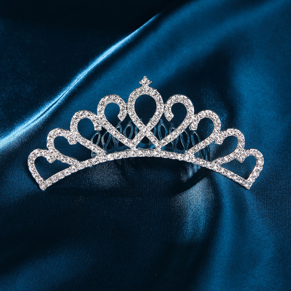 New silver diamond princess headwear, luxurious wedding dress, beauty pageant, super glittering crystal golden eagle goddess hair accessory, hair crown