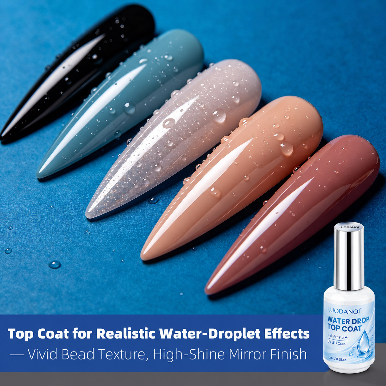 New functional glue droplet seal layer nail art cross-border exclusive, no-wash 3D stereoscopic summer clear and transparent styling factory Application Scenario