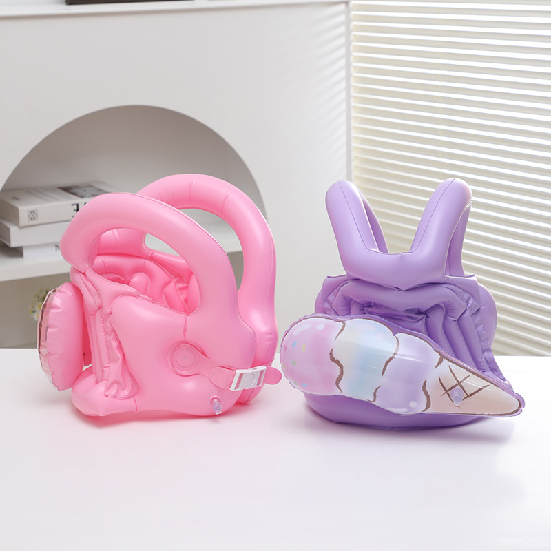 现货款冰激凌充气背心网红趴充气2-5岁宝宝浮力儿蝴蝶结童浮力衣细节图