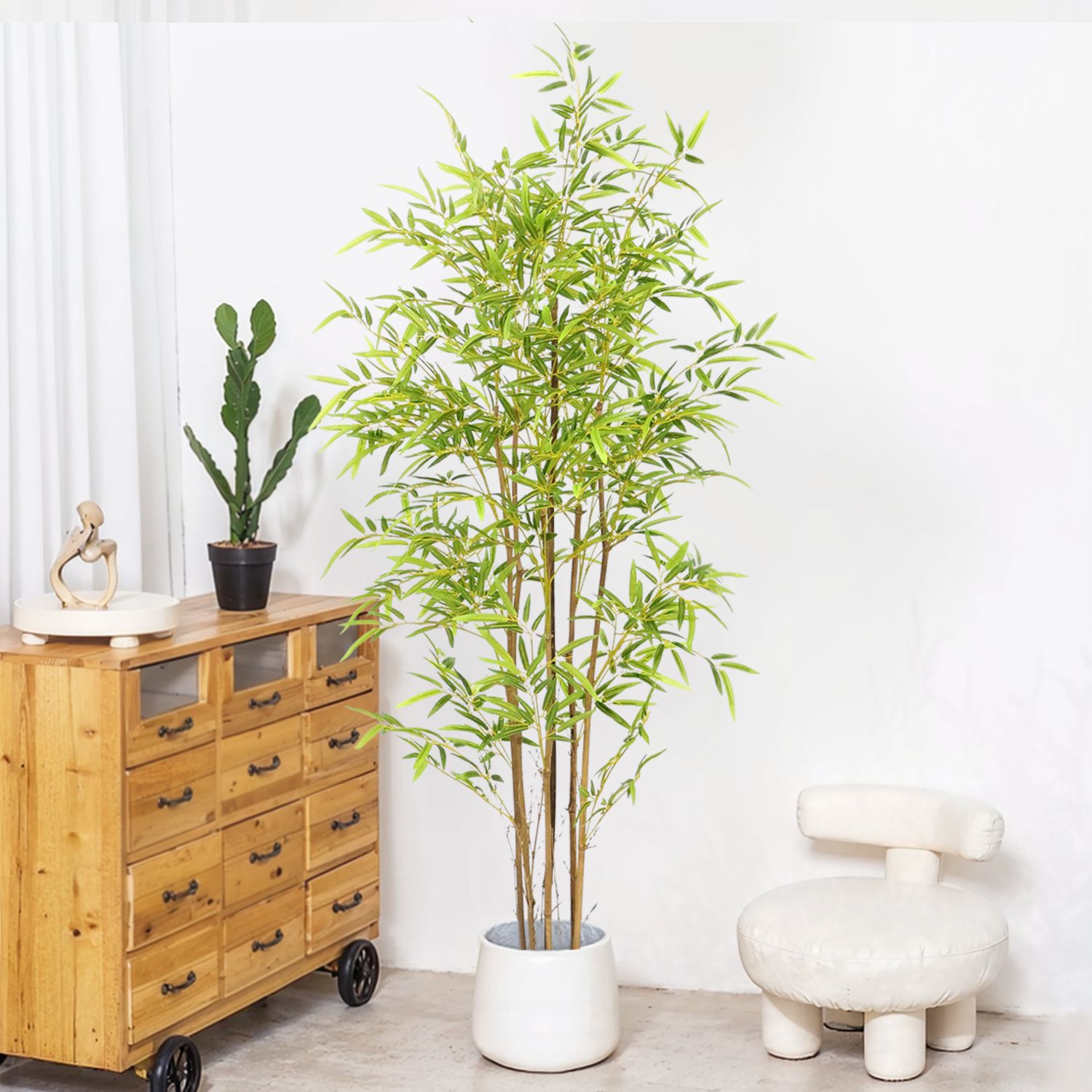 Customized wholesale of large-scale artificial plant bamboo potted plants for indoor floor-standing decoration, such as lucky bamboo and artificial green plant landscaping Specification image