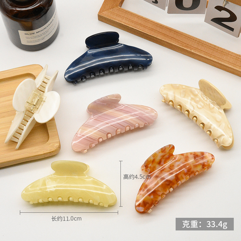 佳蕊韩版大号头饰发抓醋酸抓夹马尾夹女鲨鱼夹彩色发夹时尚发饰款产品图