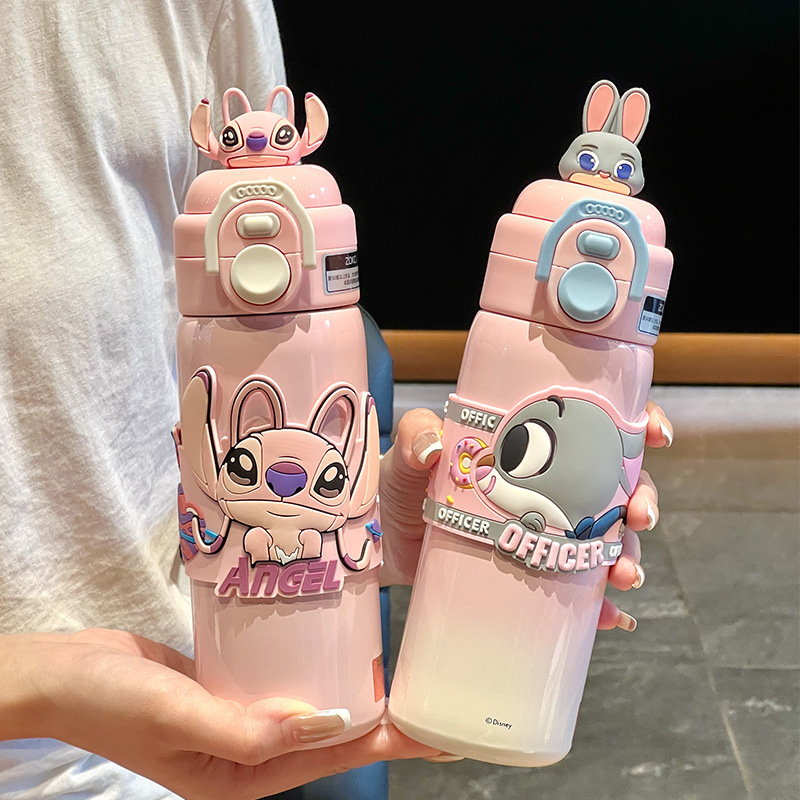 Disney insulated cup, Nick Judy straw water cup, double drinking, high appearance level for girls, special cup for children to go to school details Picture