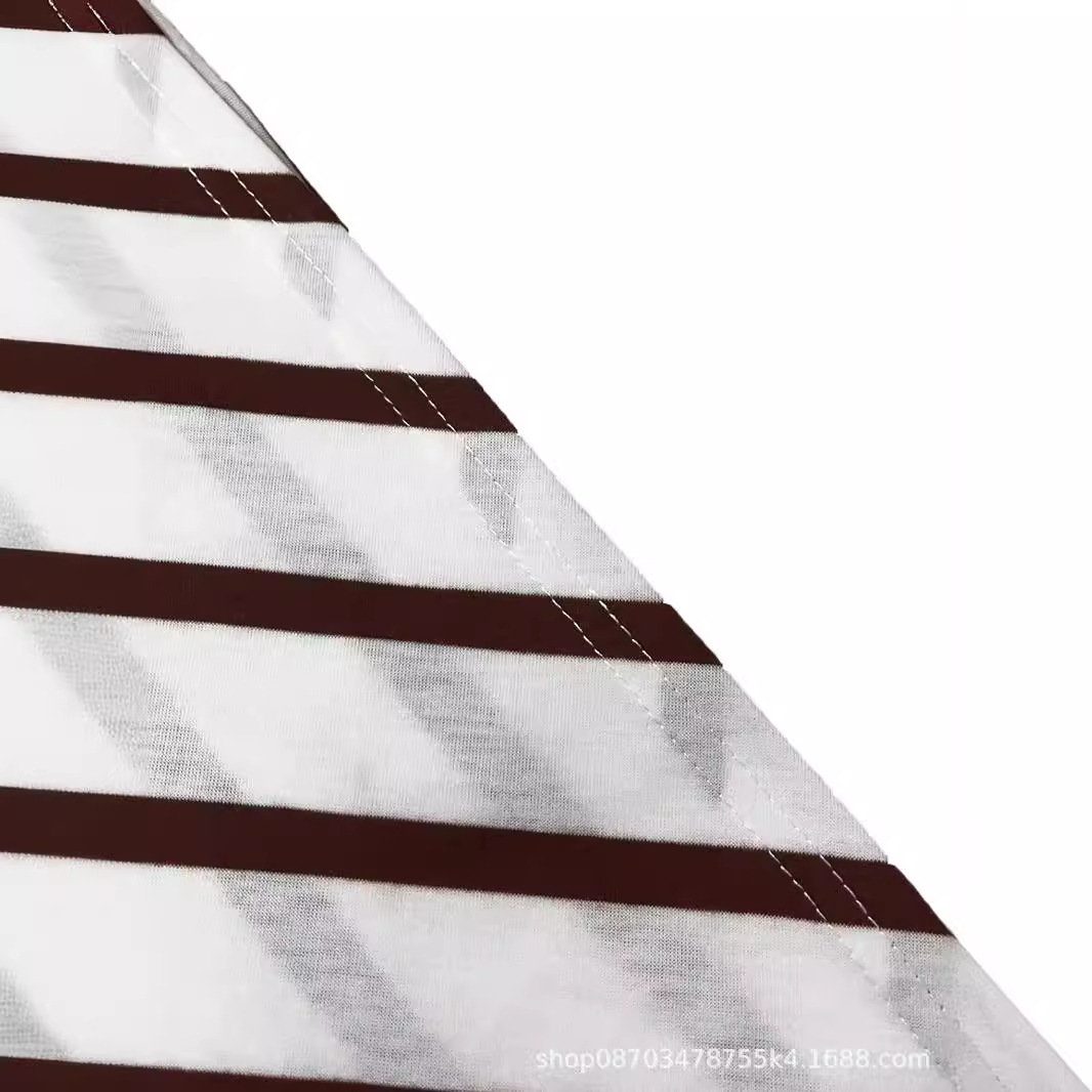 This cross-border, elegant, waist-tied, striped, round-neck, short-sleeved, long dress is a high-end women's dress for summer Specification drawing