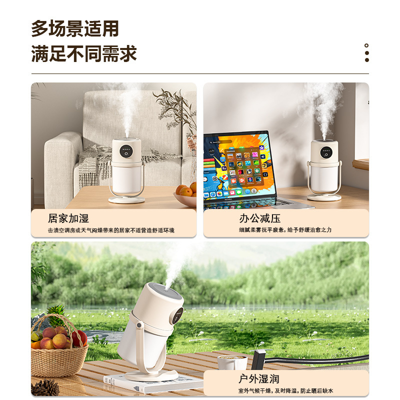 New 360° rotating humidifier, usb air purifier, home and office silent night light, compact Application Scenario