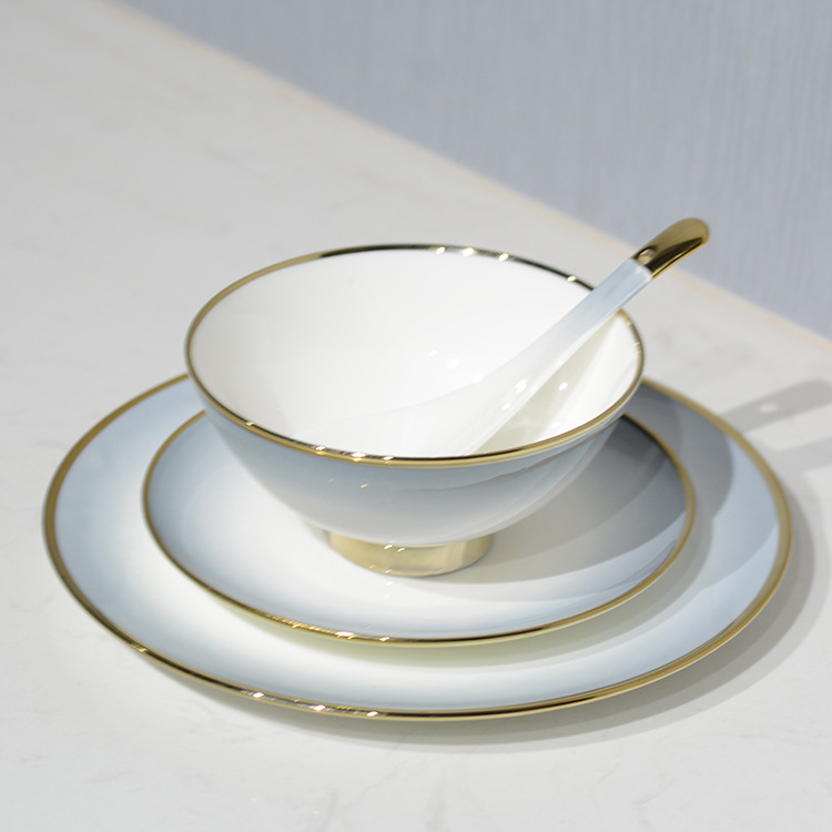 景德镇陶瓷餐具套装DIY组合礼品骨瓷碗碟盘批发家用饭碗面碗汤碗