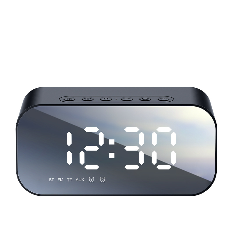 Desktop alarm clock, speaker, home radio, mirror wireless clock, Bluetooth speaker, gift Application Scenario