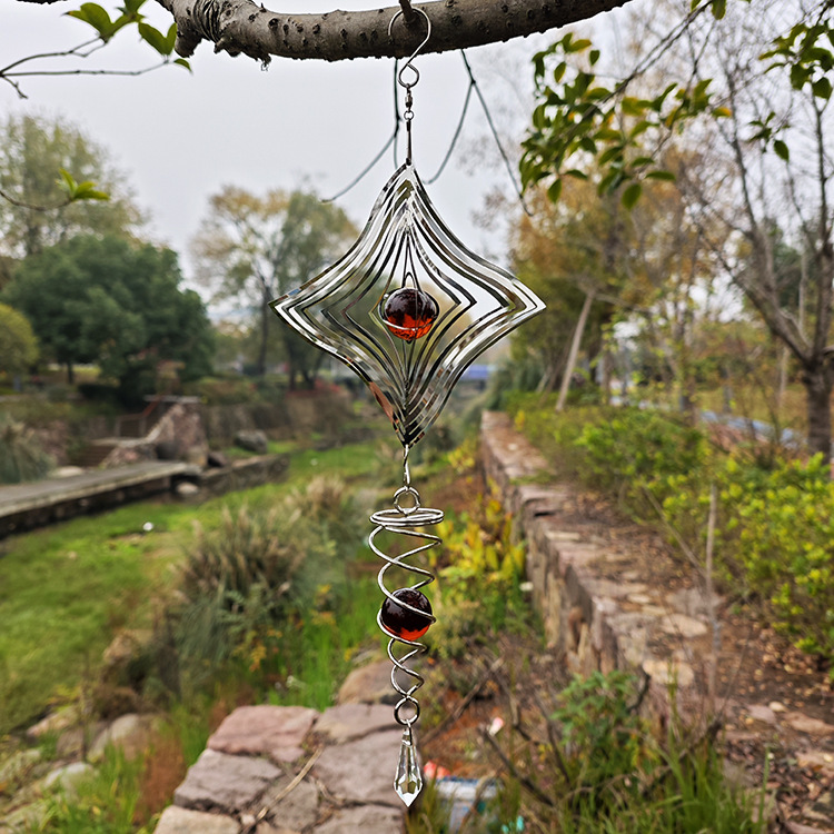 DIY动态风铃金属片立体风转装饰挂件 外贸工艺品 3D wind spinner产品图