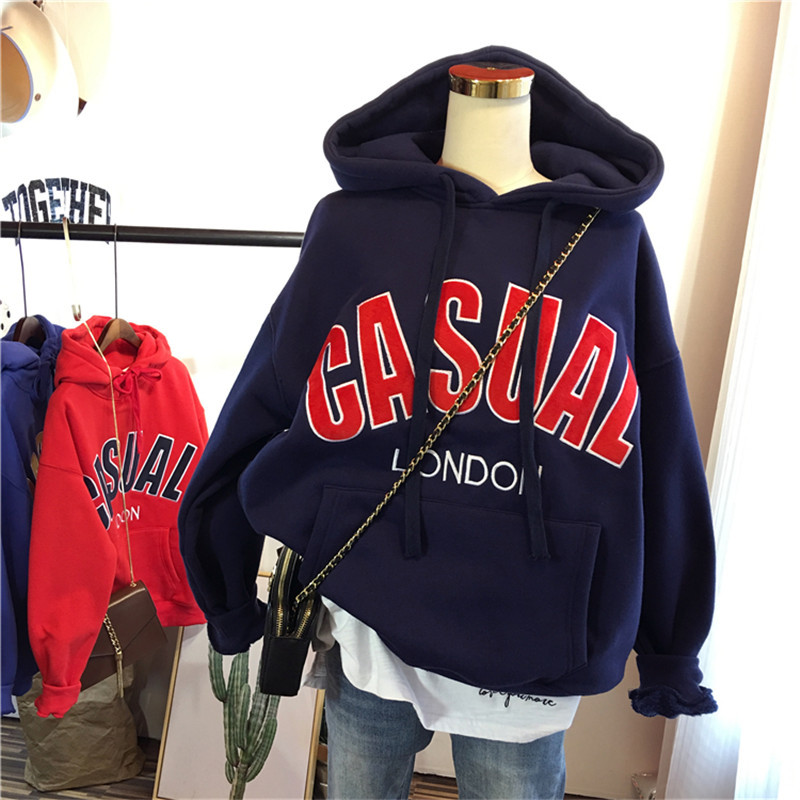 Manufacturer's thickened and fleece 250g hoodie for women in autumn and winter, Korean version for students, loose cec long-sleeved hoodie and jacket, sent on delivery Specification drawing