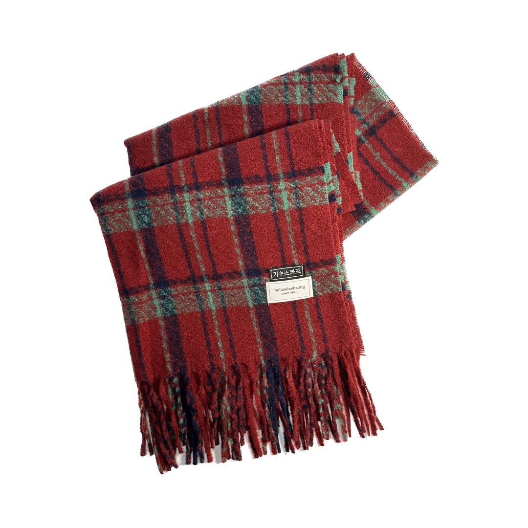 One-piece New Year red scarf for women, autumn and winter new style, Korean style, versatile, thick and warm, student high-end, soft and glutinous scarf shawl wholesale at street stalls Item Picture