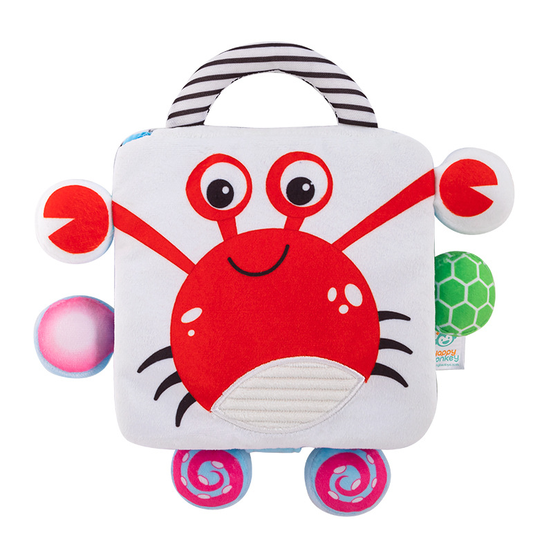 Happy monkey, the newborn baby of the Happy Monkey King, has a bell cloth book that can't be torn and can be chewed. It has three-dimensional cognition Item Picture