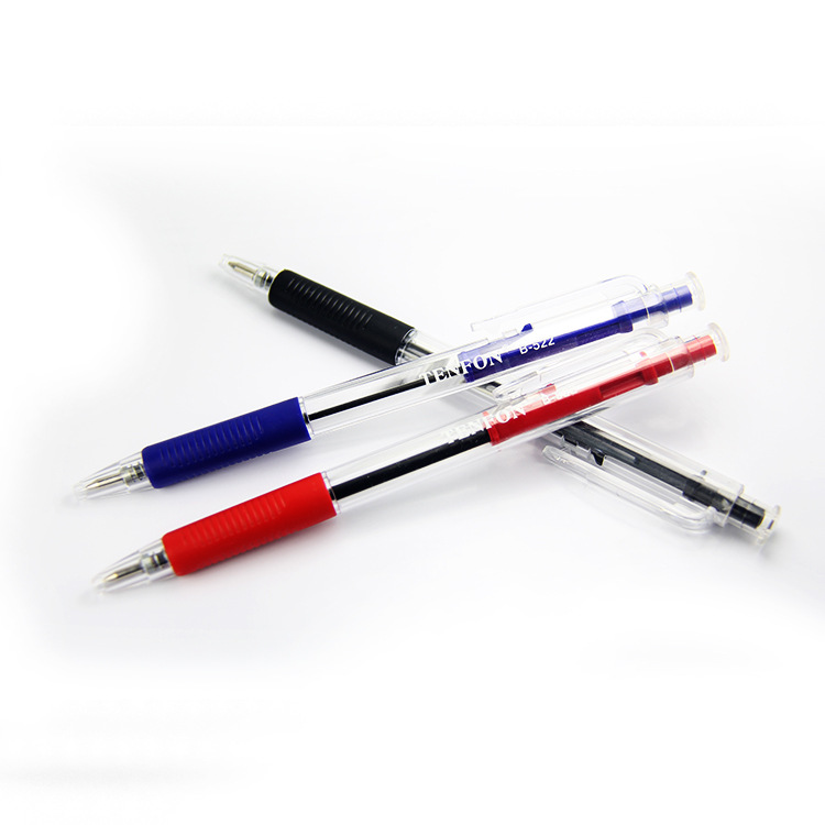Side-scrolling advertisement simple ballpoint pen, transparent 522 plastic ballpoint pen, multi-color ballpoint pen details Picture