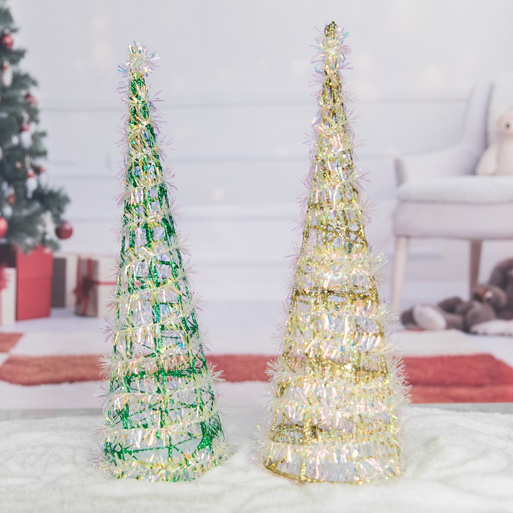 跨境新款铁艺圣诞树圣诞节装饰 塔尖节日派对布置树装饰品摆件细节图