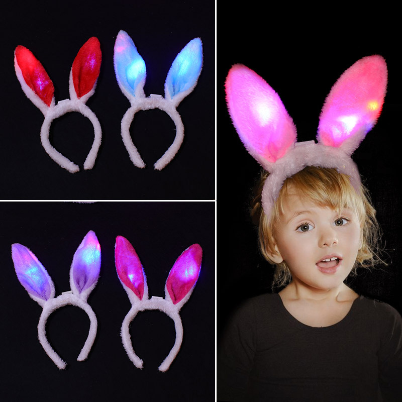 Plush luminous rabbit ears, glitter sequins, rabbit ear headbands, concert and evening party children's toys manufacturer wholesale Application Scenario