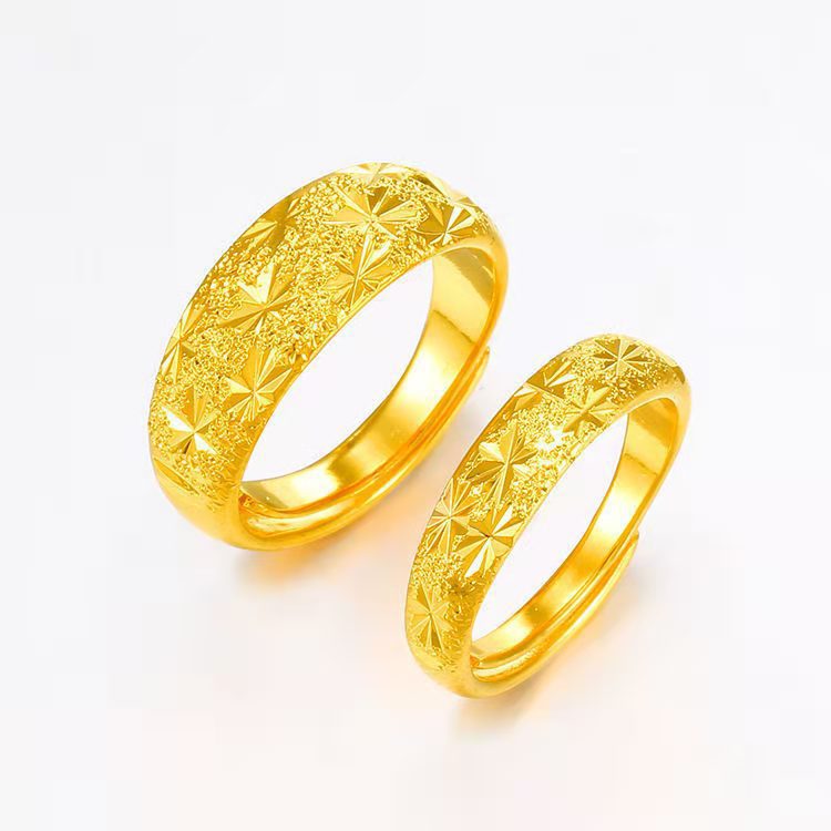 24k chapado en oro gypsophila anillo abierto joyería chapada en oro al por mayor tienda de oro el mismo estilo vietnam sha jin anillos para hombres y mujeres