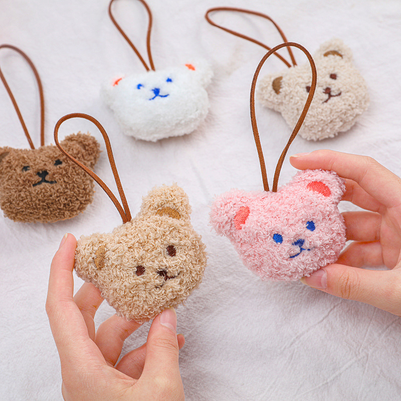Cartoon diy bear figurine name pendant, ins girlish plush toy, cute keychain bag pendant details Picture