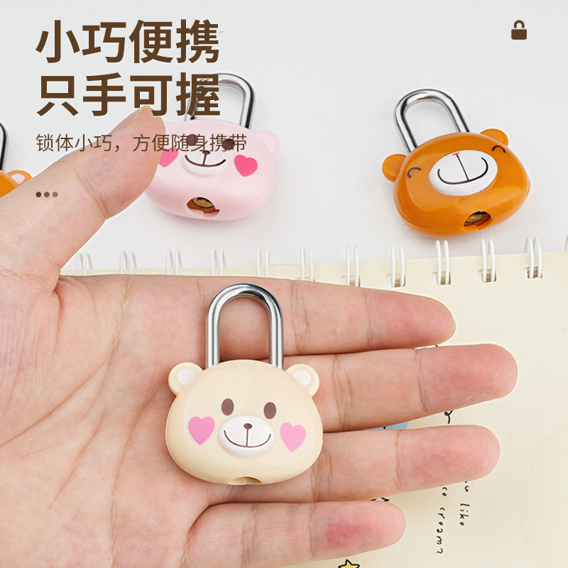 Cute padlock, cartoon combination lock, lock holder, lock head, small lock, cabinet lock, student dormitory suitcase, mini padlock Specification image