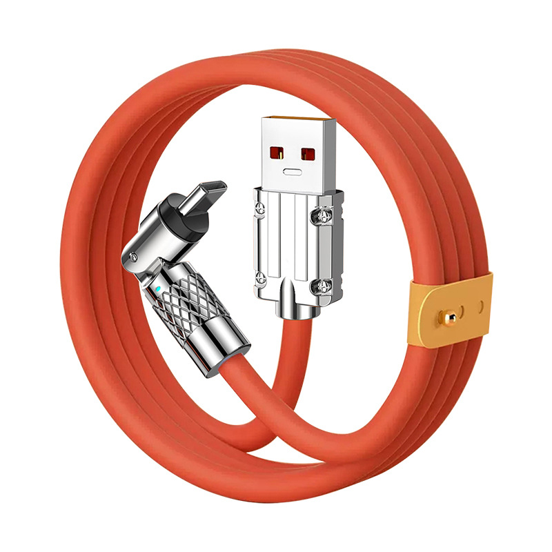 The cross-border universal 540-degree rotating data cable is suitable for Apple, Android and Huawei fast charging. It is a 2-meter extended charging cable with a power of 120w Item Picture