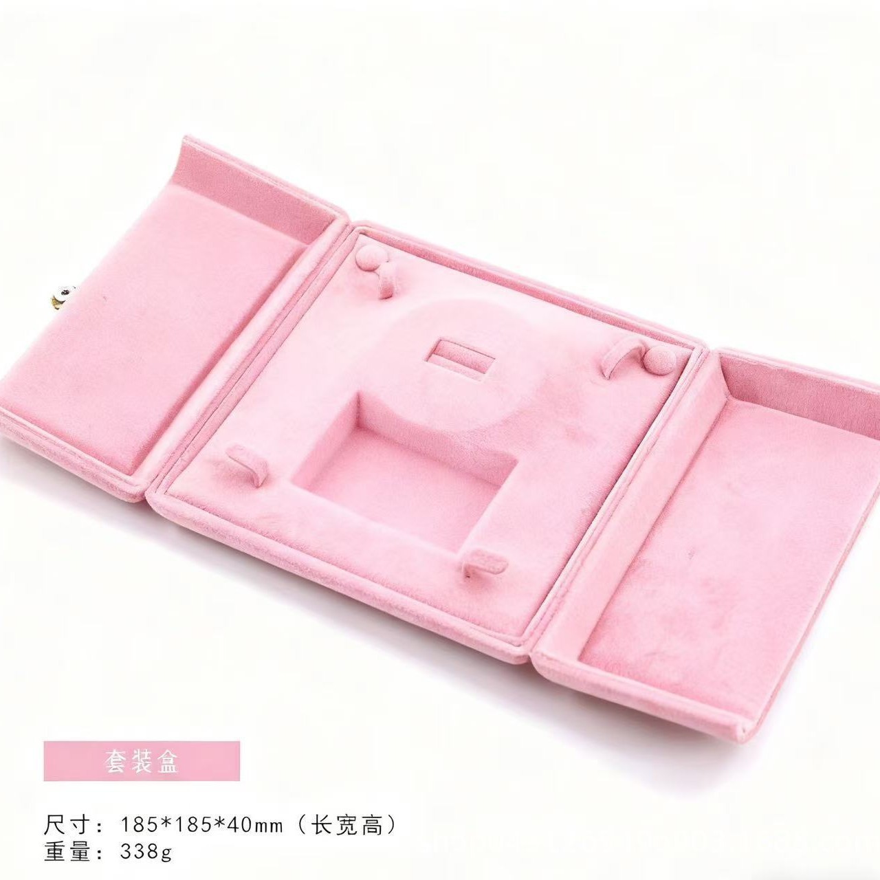 丝绒轻奢首饰盒大容量收纳珠宝盒双开珍珠项链礼品盒结婚礼物现货