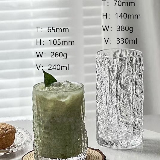 Internet-famous glass cups, coffee cups, mugs, transparent glass cups with handles, red tea cups, cold water cups, household items details Picture