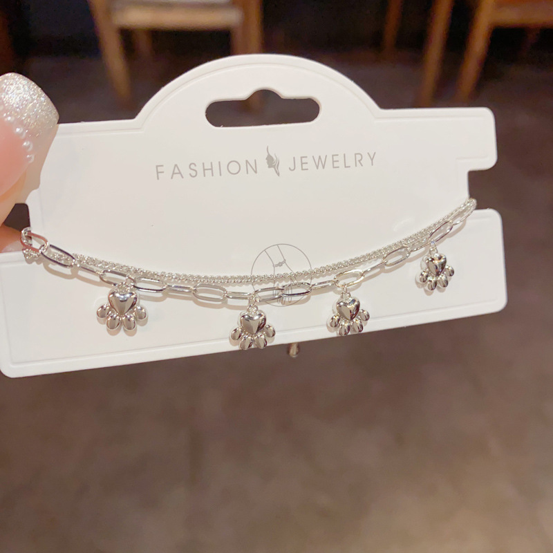 Personalidad europea y americana moda transfronteriza de doble capa de metal pulsera de garra de gato mujer de lujo ligero sensación de diseño versátil decoración de la mano al por mayor Specification image