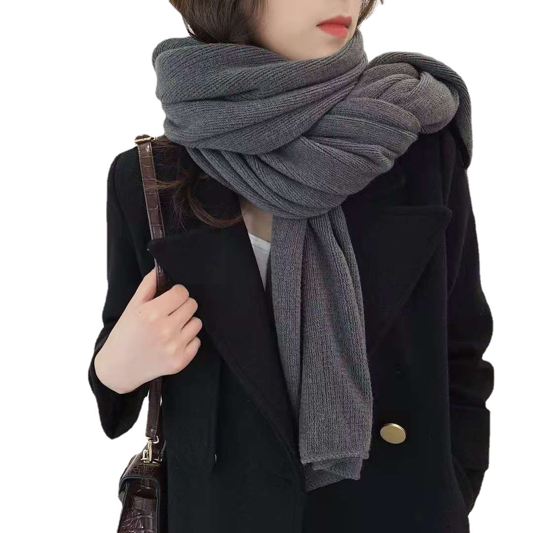 One-piece cross-border scarf delivery, women's winter warm solid color faux cashmere scarf, men's shawl winter scarf, wholesale from street stalls Item Picture