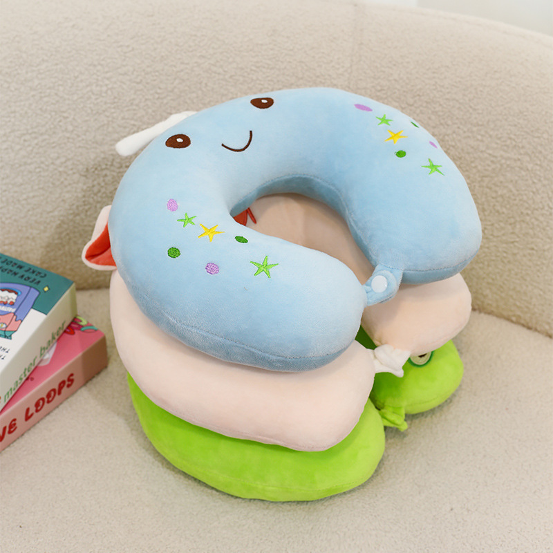 网红U型枕儿童学生午休睡觉创意便携式旅行坐车护颈头枕女生优选产品图