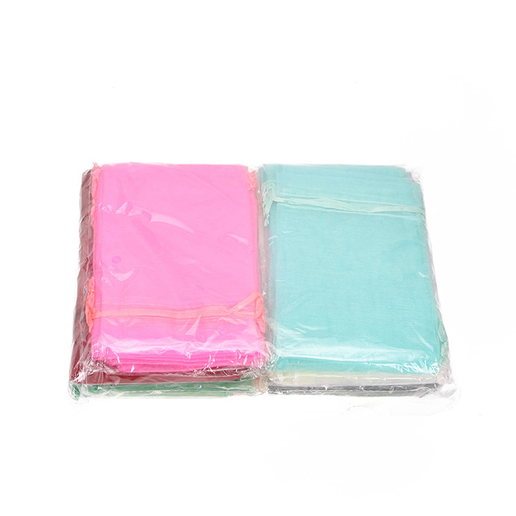 Bolsas de regalo de organza para cordones de regalo para dulces regalos pequeños accesorios bolsas de regalo de color sólido organza bunchy bolsillos Item Picture