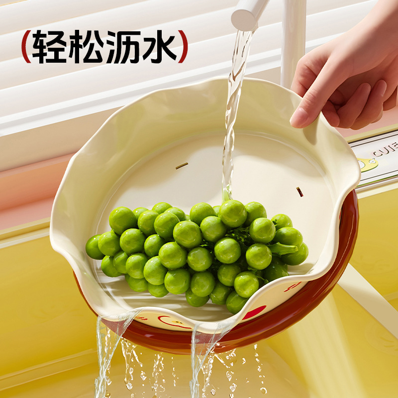 Dopamine Rotating Draining Fruit Plate 2025 New home living room coffee table, snack and candy display plate, storage plate Specification image