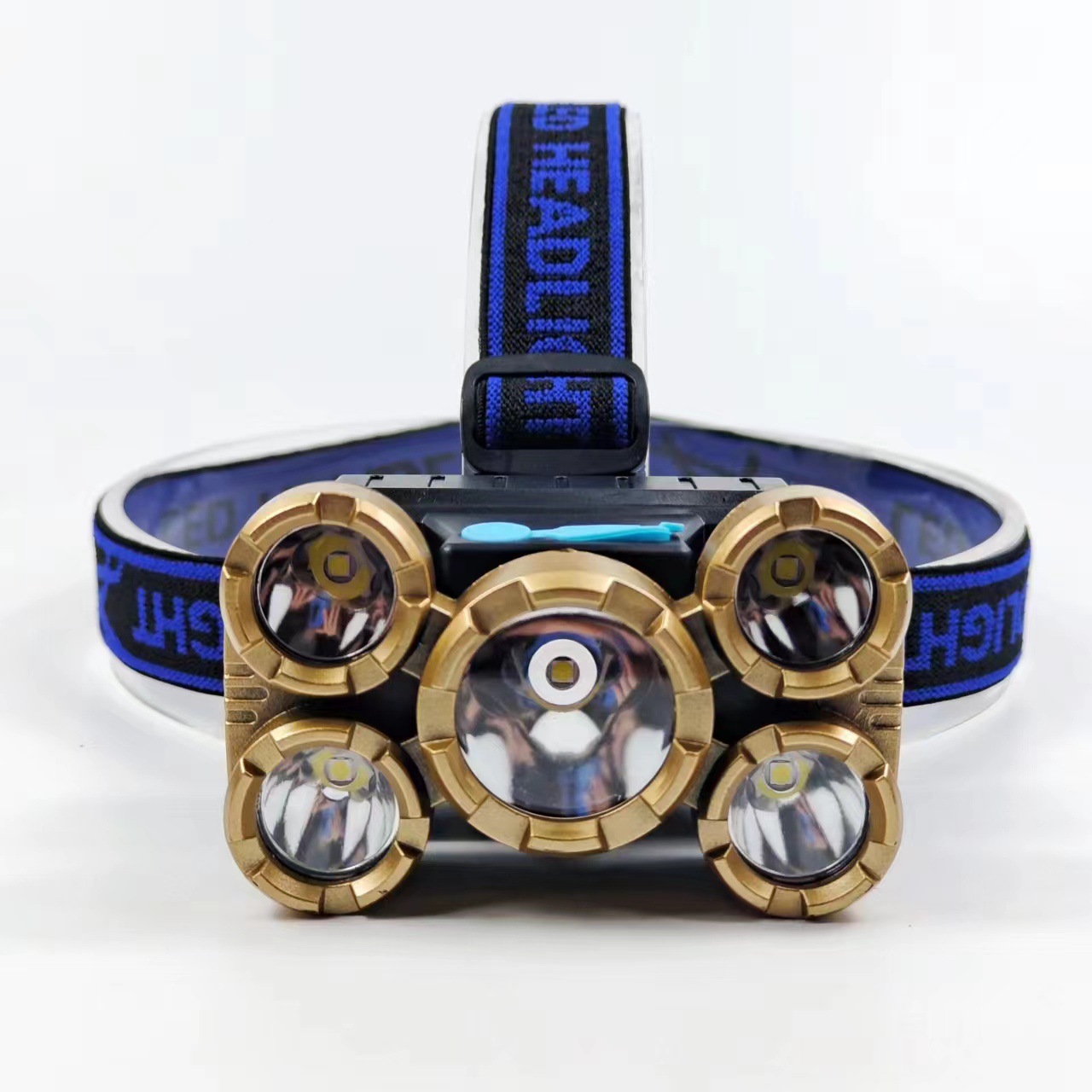 Cross-border high-intensity long-range 5LED headlamp, outdoor portable flashlight, night riding fishing lamp, mining lamp, USB charging Specification image