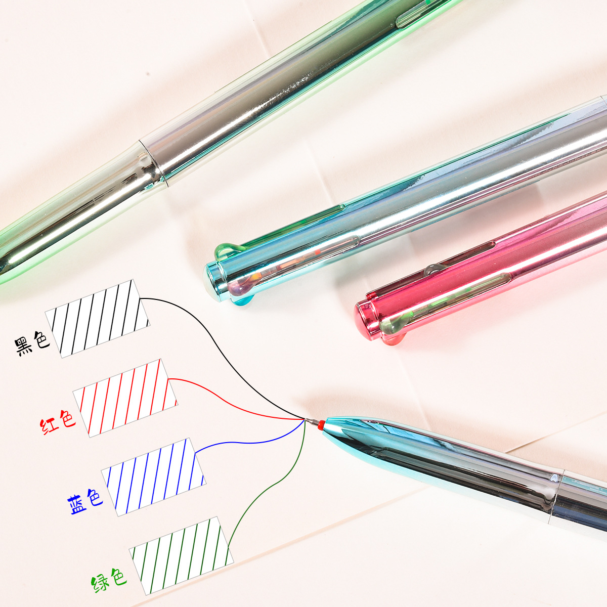 Weiya Hui Metallic Texture Gel Pen 23218 Four-in-one Gel Pen ST Multi-color Gel Pen wholesale details Picture