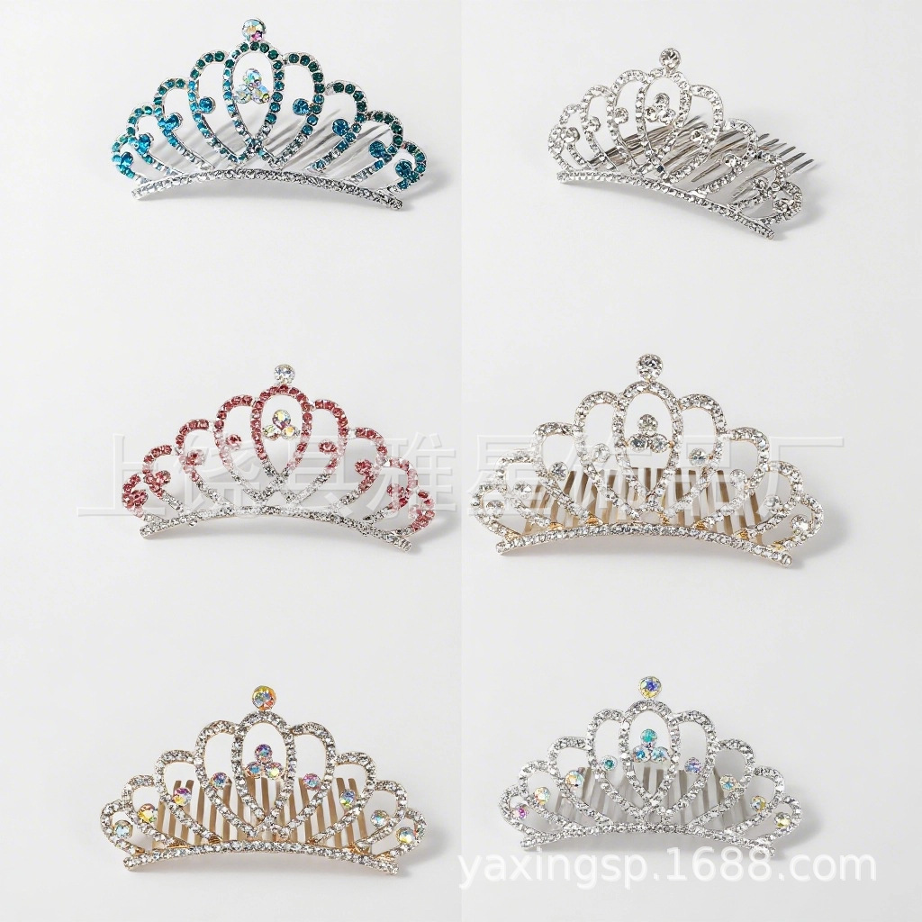Crown comb accessories, princess birthday performance hair accessories, alloy crown accessories wholesale, crown factory direct sales
