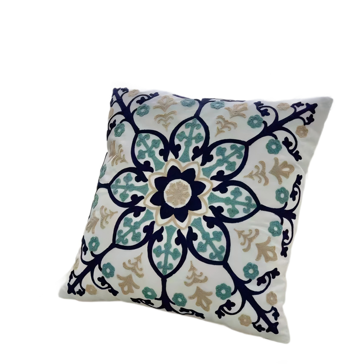 New Chinese-style embroidered floral pillowcases, sofa cushions, American-style living room decoration pillowcases, cotton embroidered cushions Item Picture