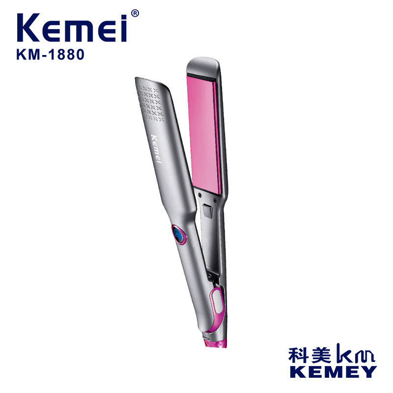 科美KEMEI跨境直发器液晶数显烫发卷发棒智能恒温护发电夹板家用